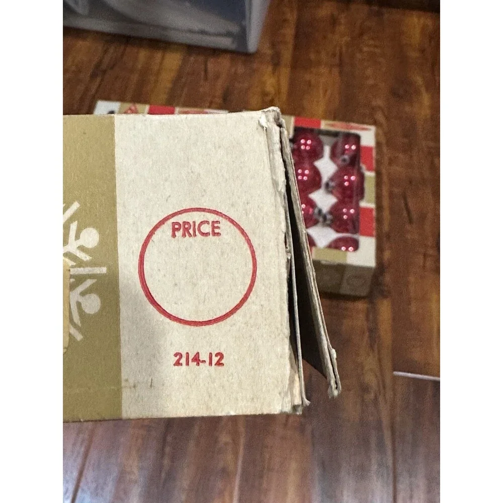 Lot of (36) Vintage Coby Glass Red 2-1/4” Round Christmas Tree Ornaments in Box
